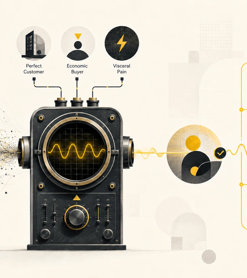 Vencha’s Selling Software Algorithm turns noisy market activity into a clear signal by aligning the perfect customer, economic buyer and visceral pain, creating a repeatable route to ideal customers.